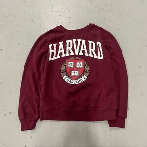 Love Tribe Womens Harvard Crewneck Sweatshirt Crimson Pullover Size XS